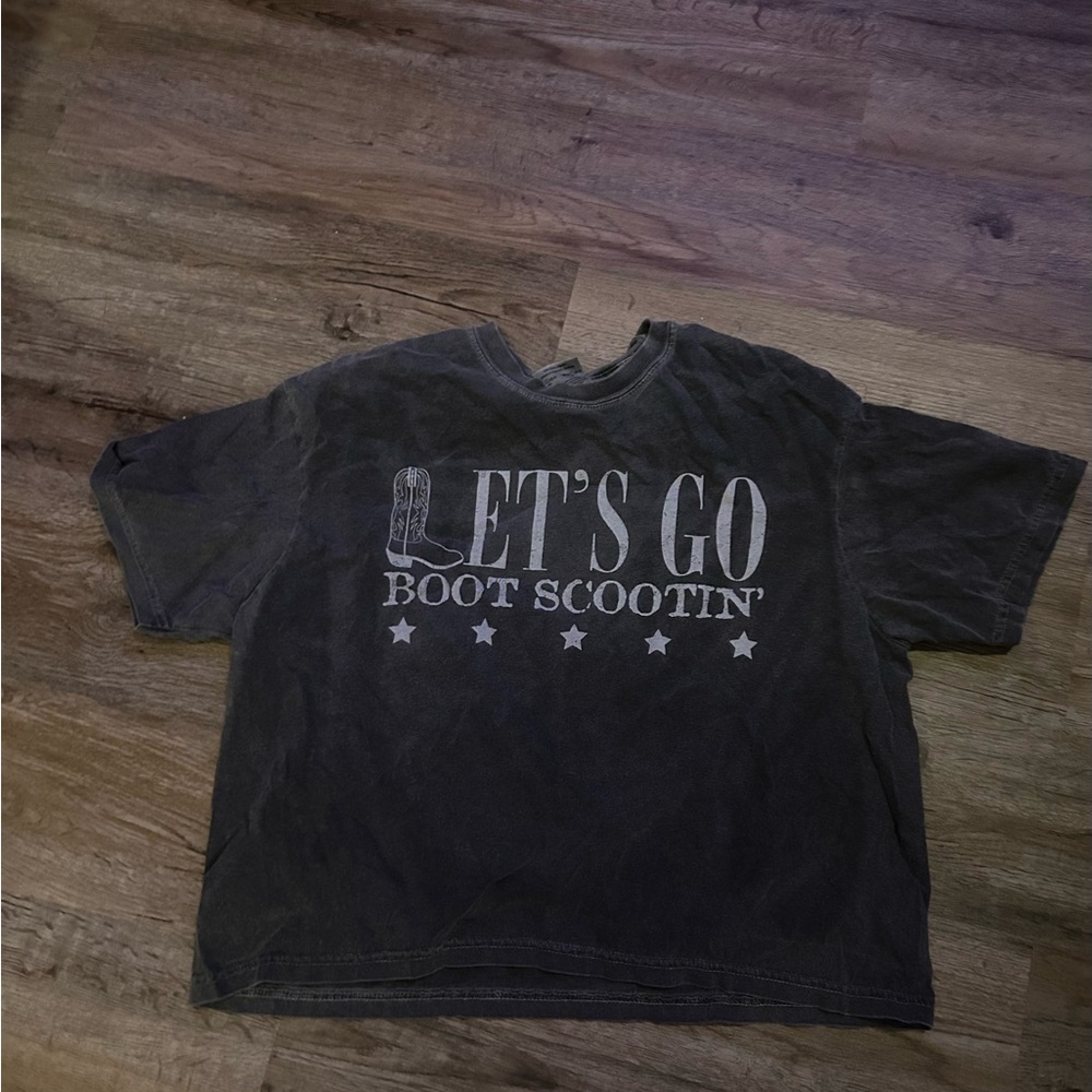 Graphic Tee with Boot Scootin' Print